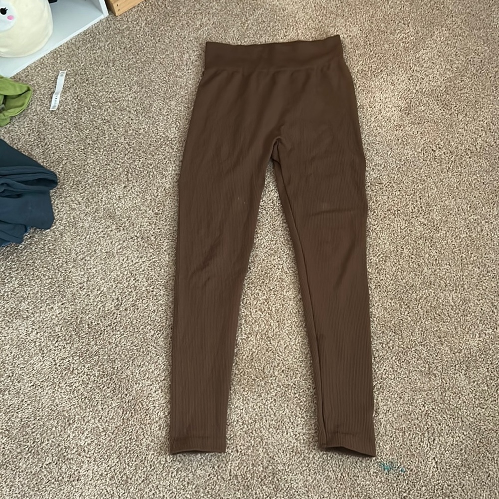 Women’s Large- XL Brown LA + Image Corduroy Leggings